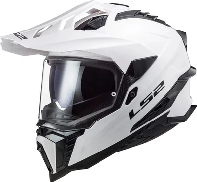 LS2 Explorer XT Adventure Motorcycle Helmet Solid Gloss White Medium Foto 1 de 4