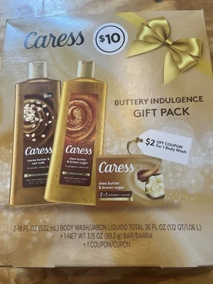 Caress shea butter Bliss Gift Set shea butter & brown sugar Body Wash & 2 Bars - Image 1 of 4
