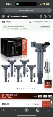 Juego de 12 bobinas de encendido y bujías serie Iridium Lexus RX330 2004-2006 Foto 1 de 4