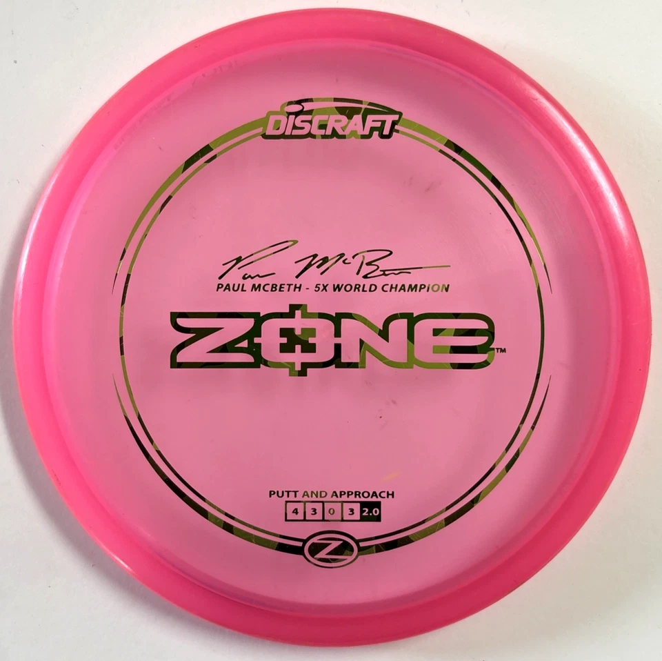 Discraft Z Zone 5X McBeth Pink W/ Camo Foil 176g Scaled FLAT Used - Image 1 of 4