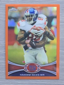 HAKEEM NICKS ORANGE REFRACTOR 2012 TOPPS CHROME GIANTS - Picture 1 of 2