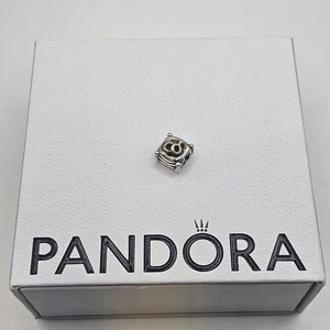 Genuine Pandora Gold Two Tone Wedding Ring Diamond Charm ALE 925 790549D - Picture 1 of 3