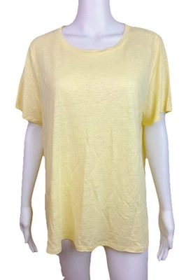 New Eileen Fisher Citrus Organic Linen Jersey Crew Neck Tee Top Sz M - Image 1 of 4