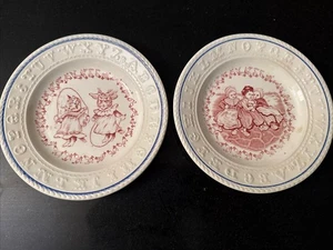 RARO ABC Lenguaje de Señas Plato Infantil Gatos y Niños Aynsley #426673 1904 6 1/4” - Imagen 1 de 6