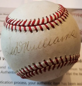 Ted Williams & Carl Yastrzemski Autographed AL Baseball Red Sox HOF Beckett LOA - Picture 1 of 6