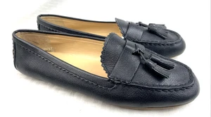 Talbots Damen schwarz Leder Autofahrer Halbschuhe Größe 9,5M Quasten Slipper flache Schuhe - Bild 1 von 10