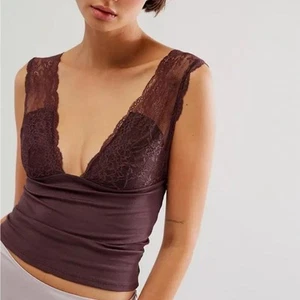FP FREE PEOPLE INTIMATE Power Play Trägertop Spitze bittersüß braun neu mit Etikett XS - Bild 1 von 8