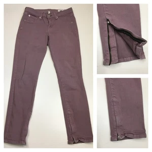 RAG & BONE Capri PFD Purple/Gray'ish Wash Ankle Zipper Skinny Jeans Womens sz 27 - Picture 1 of 17