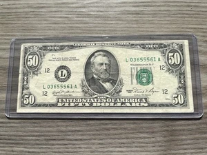 1981 $50 Bill Allignment Error - Picture 1 of 3