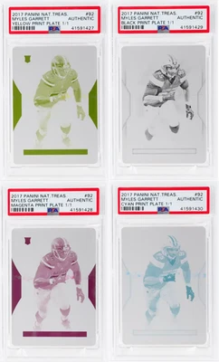 Juego completo de placas de impresión 1/1 PSA Myles Garrett 2017 National Treasures RC Foto 1 de 2