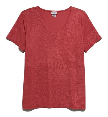 Top Pullover Ligero Jaclyn Smith Naranja Cuello en V con Elástico, Talla XXL Foto 1 de 4