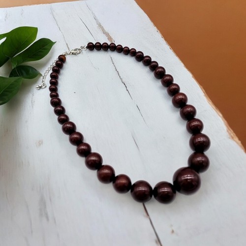 VETEMENTS Collana Perline Graduate Ricco Marrone Acrilico Tono Neutro Gioielli Classici