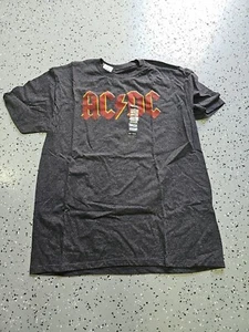 AC/DC Logo Red Distress Smoke Rock and Roll Music Band T-Shirt - Picture 1 of 2