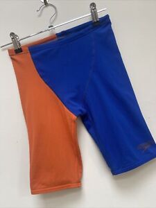 SPEEDO Boys Swim Shorts Longer Length - Blue & Orange Age 10