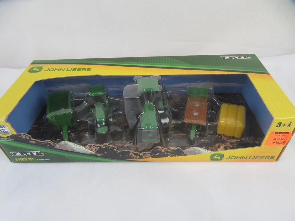 Ertl John Deere 5 Piece Set 37321 37321A Die Cast & Plastic 2004