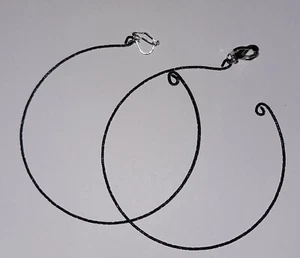 HALF HOOP CLIPS *BLACK* DELICATE *BEAUTIFUL LARGE* - Picture 1 of 8