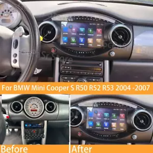 9"Autoradio Navi GPS+Rückfahrkamera für BMW Mini Cooper S R50 R52 R53 2GB+32GB - Bild 1 von 7