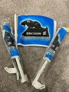 ERICSSON STADIUM 90's NFL Car Flag CAROLINA PANTHERS Football Charlotte Lot of 3 - Picture 1 of 1