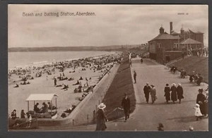 Postcard Aberdeen Scotland the Beach and Bathing Station early RP - Picture 1 of 2