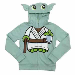 NWT Star Wars Yoda Character Hoodie Hooded Sweatshirt w/ears - Picture 1 of 1