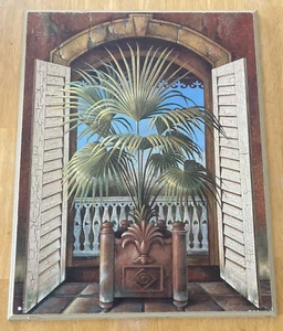 Elaine Vollherbst "Caribbean Fan Palm" Plakette 16 1/2" x 20 1/2" Kirkland's - Bild 1 von 4