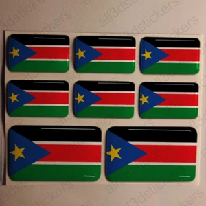 Autocollant Soudan du Sud Drapeau 3D Résine Adhésif Relief Autocollants  - Picture 1 of 1