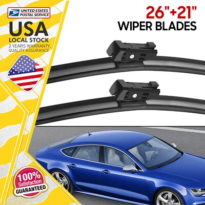 Front Windshield Wiper Blade For AUDI A6 A6 QUATTRO A7 QUATTRO 2012-2018 26" 21" - Image 1 of 4