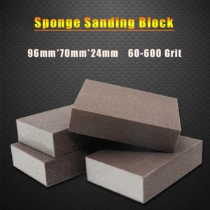 96mm*70mm*24mm Wet and Dry Sponge Sanding Block Polishing Sandpaper 60-600 Grit - Picture 1 of 4