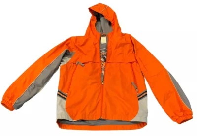 Vintage Athletic Works Polyester Zip-Up Rain Jacket Buys’ XL (16/18) Orange/Gray - Image 1 of 4
