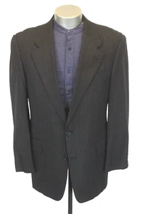 vintage charcoal Hickey Freeman flannel wool blazer jacket sport suit coat 42 R - Picture 1 of 7