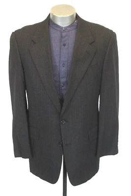 vintage charcoal Hickey Freeman flannel wool blazer jacket sport suit coat 42 R - Image 1 of 4