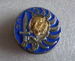 INSIGNE MILITAIRE 9° REGIMENT DE CHASSEURS PARACHUTISTES B.C / DELSART TBE - Picture 1 of 2