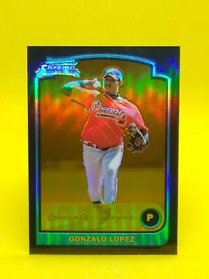 2003 Bowman Chrome GOLD REFRACTOR ROOKIE Gonzalo Lopez 250 22/170 Atlanta Braves - Image 1 of 2
