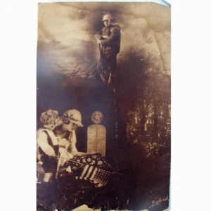 Fotografía De Colección Bachrach Primera Guerra Mundial, Montaje en Tablero Tonos Siena Rojos Memorial del Soldado - Imagen 1 de 6