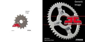 JT SPROCKETS Front and Rear Steel Sprocket Kit for OffRoad HONDA XR100 1981-1984 - Picture 1 of 5