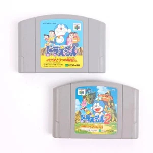 Nintendo 64 N64 Doraemon 1 2 Nobita 2 pcs Adventure Japan Import NTSC-J Tested - Picture 1 of 5