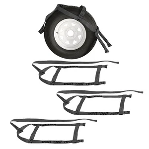 Four (4x) Black Demco Kar Kaddy Tow Dolly Straps Rugged Weave Axle w/ Loops  - Bild 1 von 2