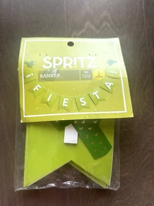 Spritz Party Decor Banner "Fiesta" Cactus 5' Long Green Purple Gold - Picture 1 of 3
