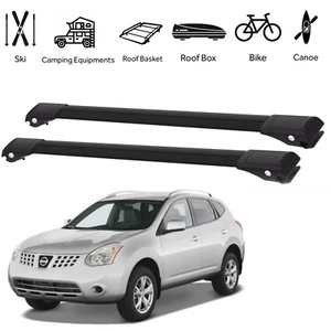 Aluminum Roof Rack Carrier Bars for Nissan Rogue 2007–13 Gear Carrier BLACK 2Pcs - Foto 1 di 17