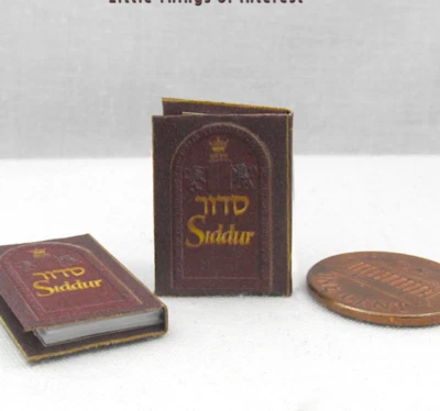 LITTLE THINGS OF INTEREST HEBREW ENGLISH SIDDUR 1:12 Scale Miniature Readable Book Jewish