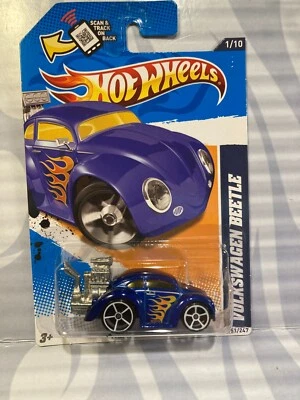 2012 HOT WHEELS  ''HEAT FLEET'' #151 = TOONED VOLKSWAGEN BEETLE = BLUE  ,us - Image 1 of 2