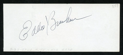 Eddie Bracken d2002 signed 2x5 cut autograph on 9-28-47 at LA Tennis Club Cover