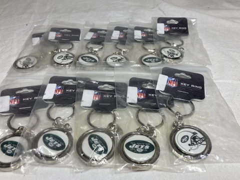 Lot of (12) NFL New York Jets Spinning Key Rings (WinCraft USA) NWT Cover