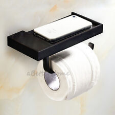 Black Brass Wall Mounted Toilet Tissue Paper Roll Holder Bathroom Storage Rack