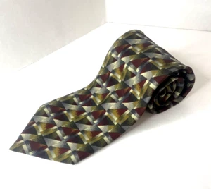 Jhane Barnes 100% Silk Men’s Necktie Made In Japan Multicolor Geometric Pattern - Picture 1 of 10