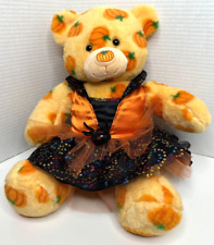 Build A Bear Pumpkin Pal 2012 Orange w/ Pumpkin Nose & Halloween Dress EUC