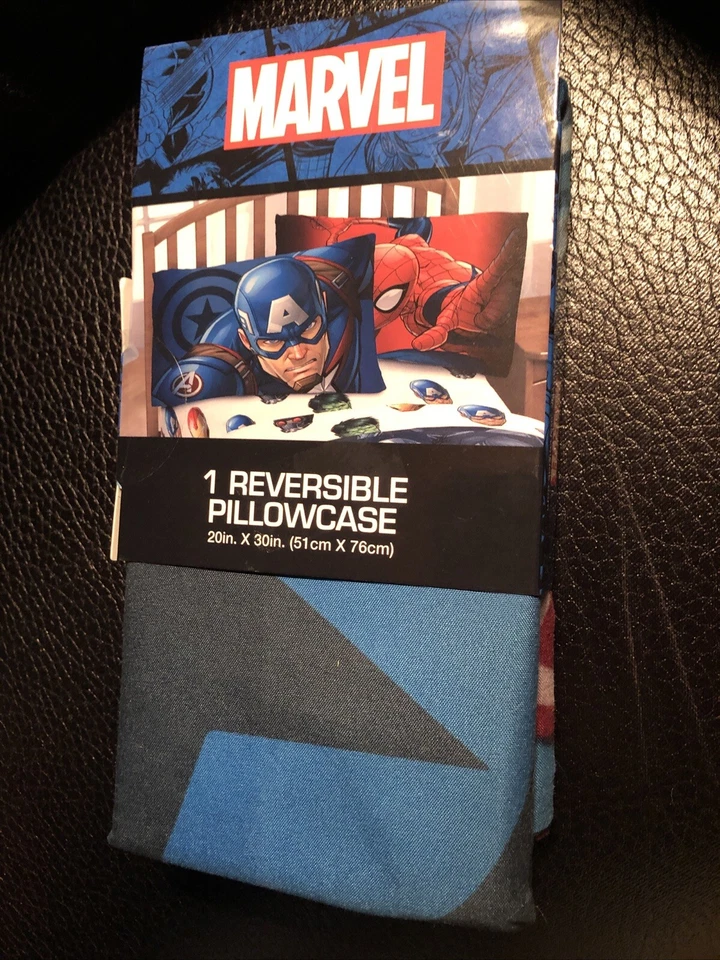 Marvel Reversible Pillowcase 20 X 30 Inches Captain America & Spiderman