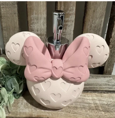 Nueva BOMBA DISPENSADORA DE JABÓN ROSA CON FORMA DE CABEZA DE MOUSE DISNEY MINNIE NUEVA Foto 1 de 4