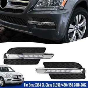 10-12 For Benz X164 GL350/450/550 DRL Daytime Running Fog Light Bumper Grille - Picture 1 of 10