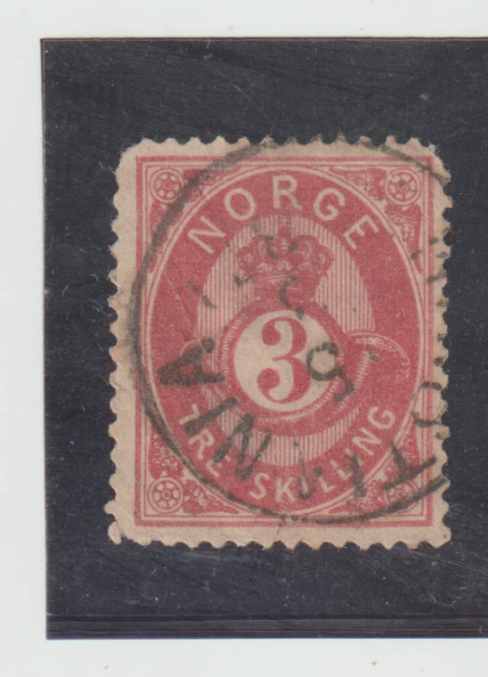 Cuerno y corona de poste Norway Scott # 18 VFU 1872-75 Cat. $12,00 Foto 1 de 1